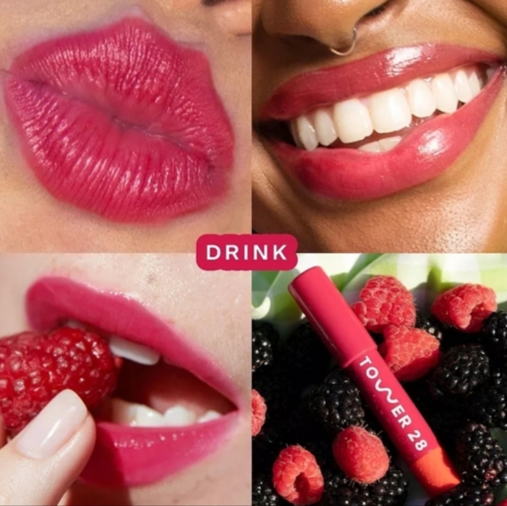 Tower 28 Beauty JuiceBalm Vegan Tinted Lip Balm In Shade Drink - New In Box